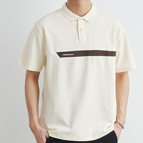 簡約短袖polo衫男夏季2025新款時尚拼接寬鬆休閒半袖t恤
