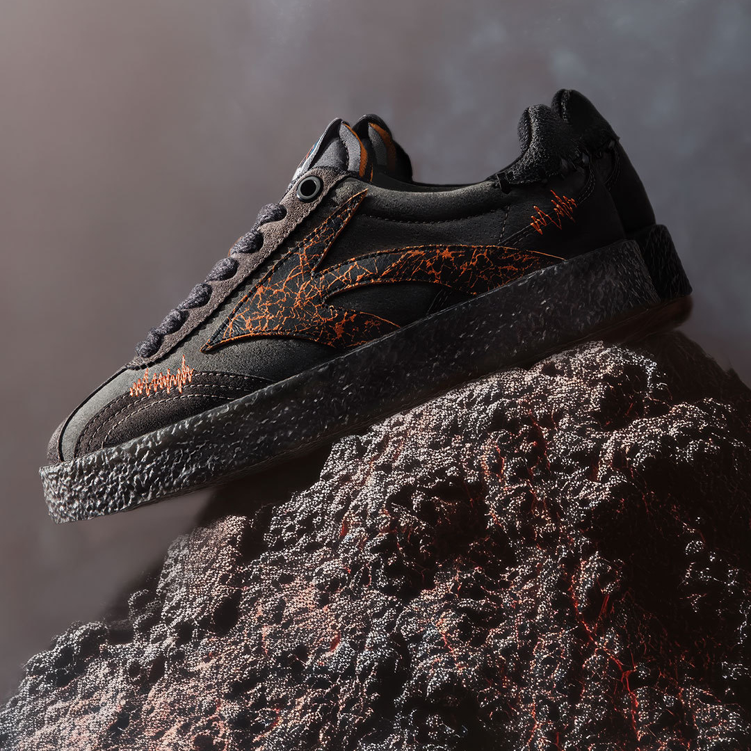 美式火山熔岩厚底板鞋黑色低幫爆裂紋潮流水晶底增高休閒鞋男