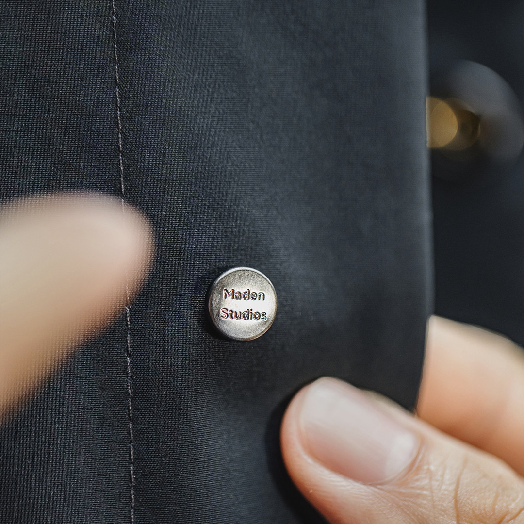 美式復古薄款通勤風衣英倫中長款藍色翻領大衣外套男秋季