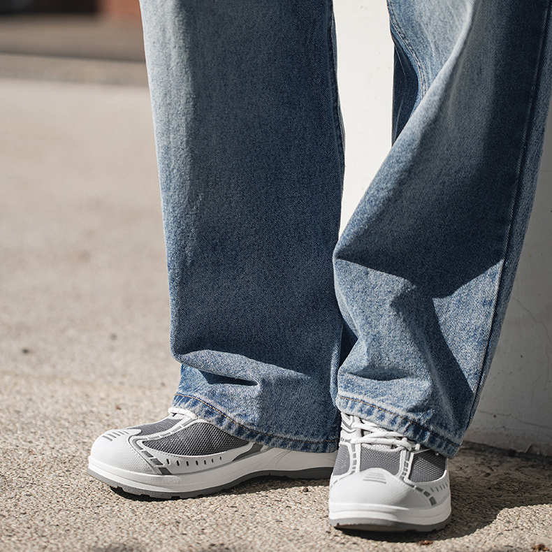 灰速復古慢跑鞋男夏季網面透氣輕便運動鞋百搭通勤休閒跑步鞋