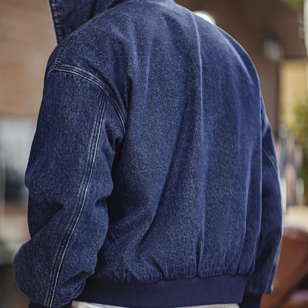 美式復古水洗牛仔J130連帽夾克重磅做舊Vintage外套男秋