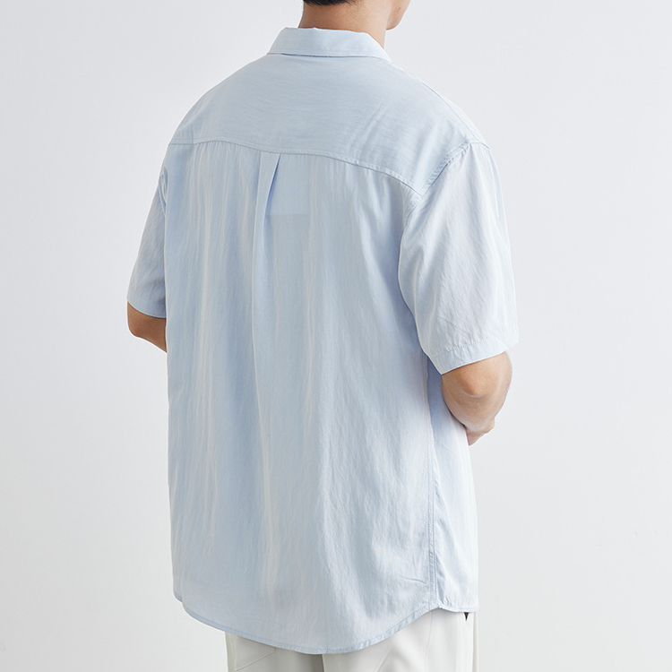 短袖襯衫男夏季新款重磅半袖襯衣寬鬆休閒開衫外套上衣潮