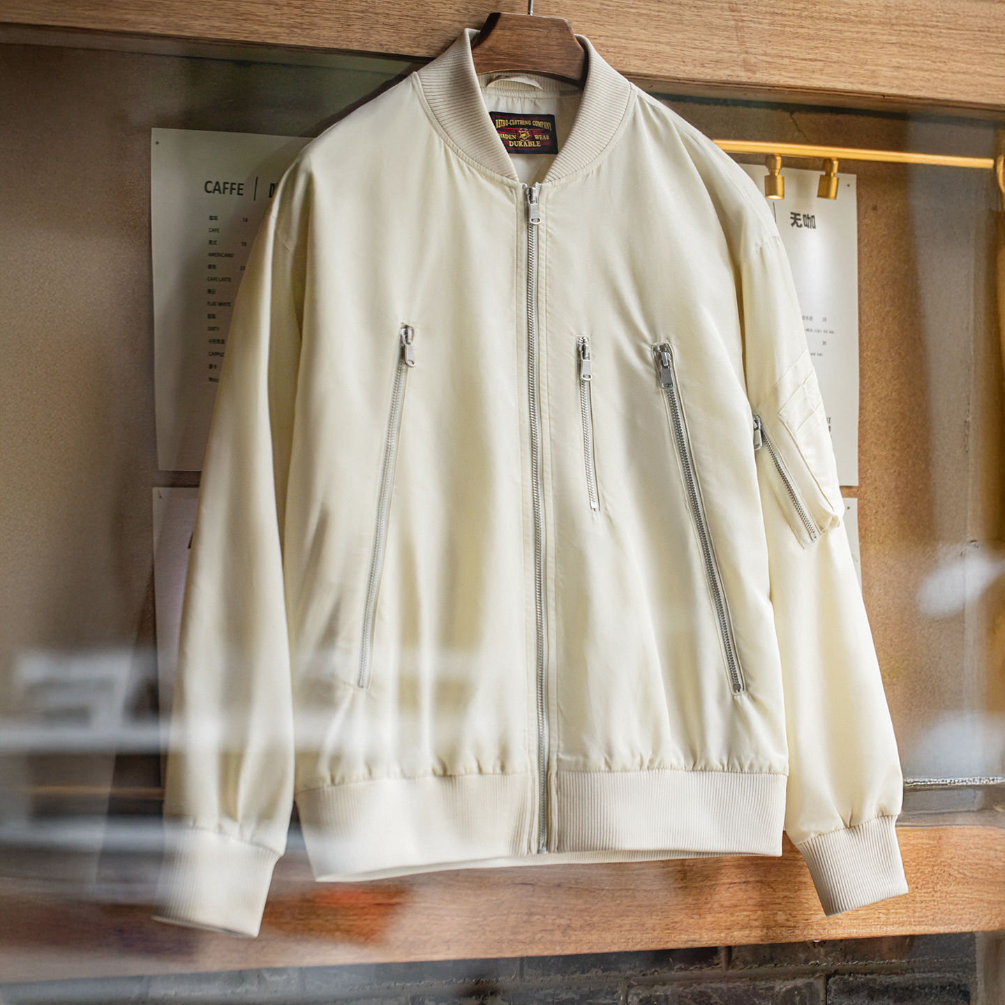 美式休閒白色L2B飛行員夾克尼龍薄款棒球服短款外套男秋