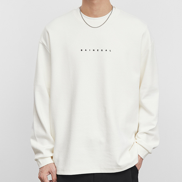 簡約字母長袖衛衣男春秋季2025新款寬鬆圓領休閒男士衛衣