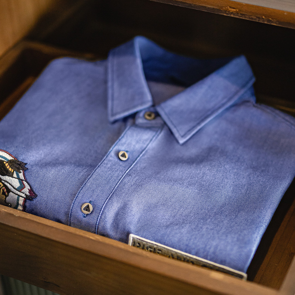 美式休閒牛津紡長袖襯衫藍色襯衣外套純棉牛津布薄款男秋