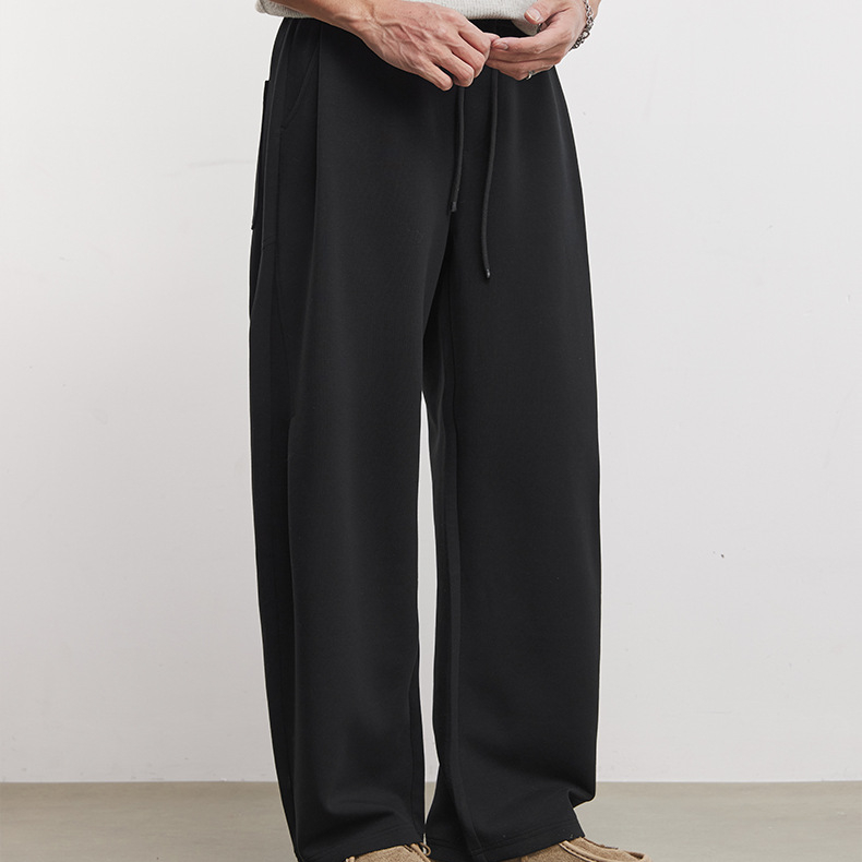 垂感寬鬆時尚休閒褲春季新款男士高級感長褲時尚百搭通勤褲子