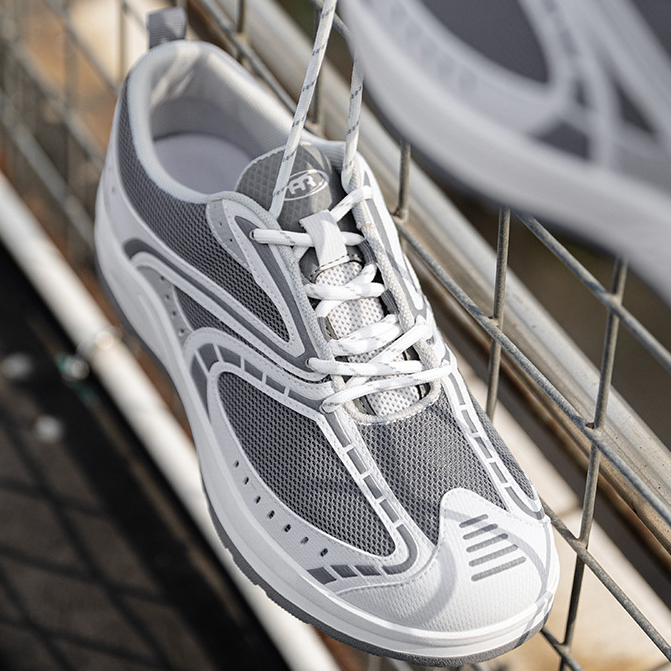 灰速復古慢跑鞋男夏季網面透氣輕便運動鞋百搭通勤休閒跑步鞋