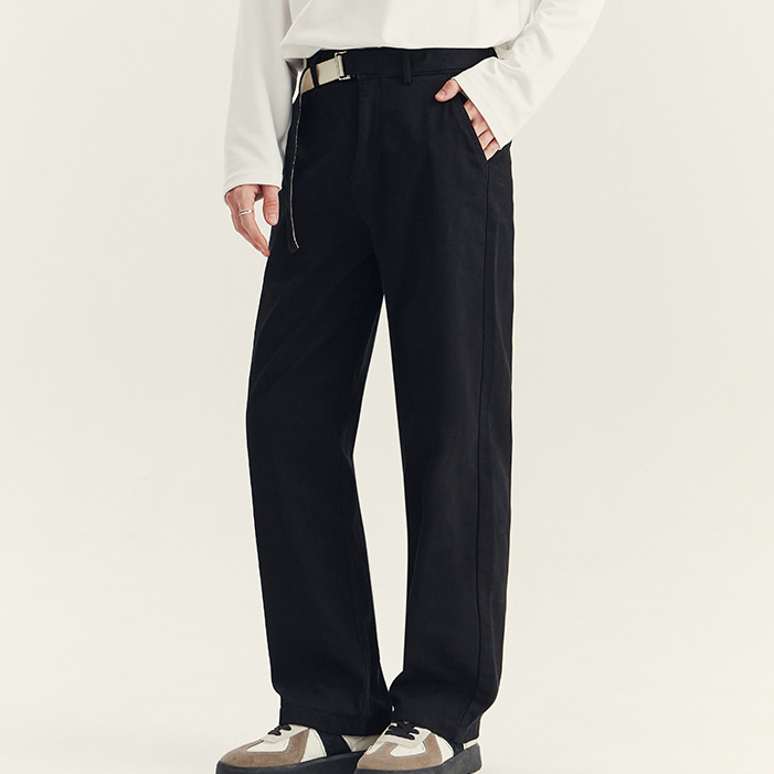 秋季褲子男休閒褲高級感寬鬆直筒時尚百搭長褲