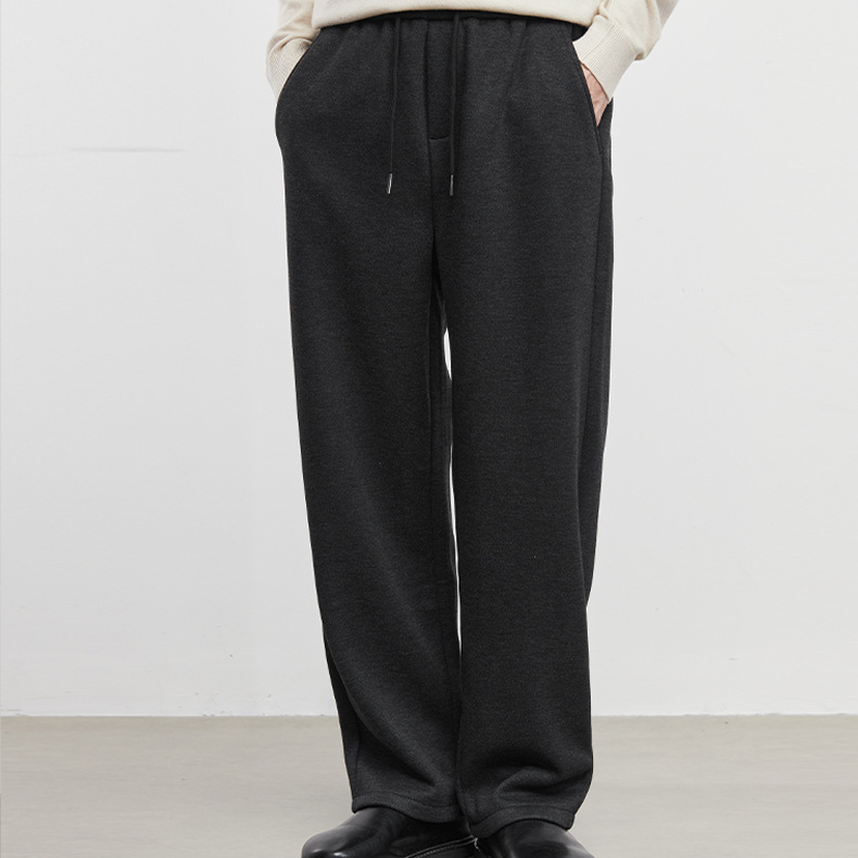 男士柔垂寬鬆休閒衛褲秋冬垂感直筒運動褲潮流百搭長褲