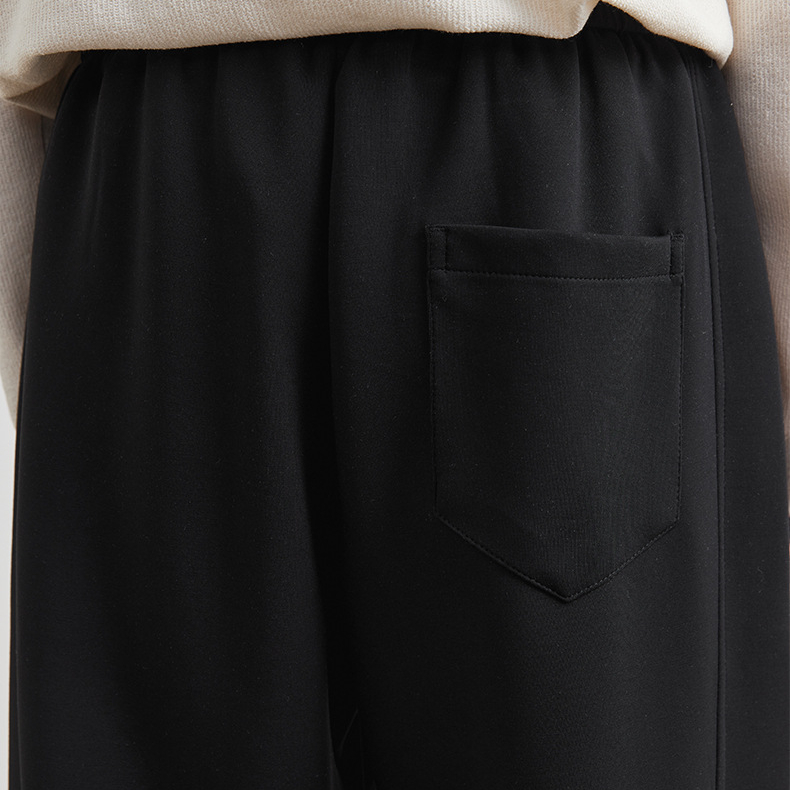 淺灰色直筒褲子男秋季新款美式彎刀運動寬鬆垂感闊腿衛褲