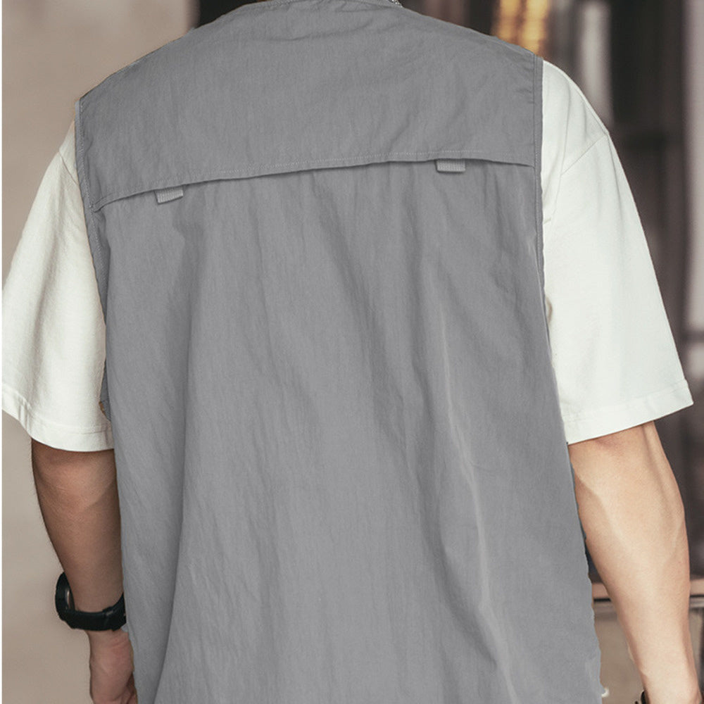 山系戶外露營風工裝馬甲男士夏季高端潮牌復古背心坎肩夾克