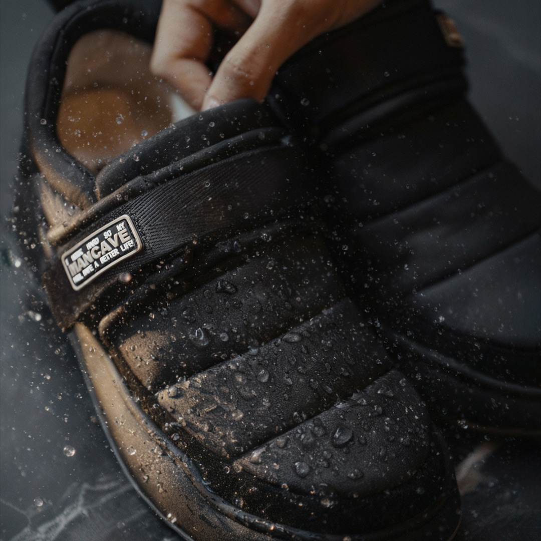 黑鋒低幫雪地靴冬季新款營地鞋男一腳蹬防水加絨加厚保暖棉鞋