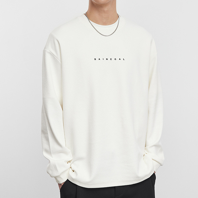 簡約字母長袖衛衣男春秋季2025新款寬鬆圓領休閒男士衛衣