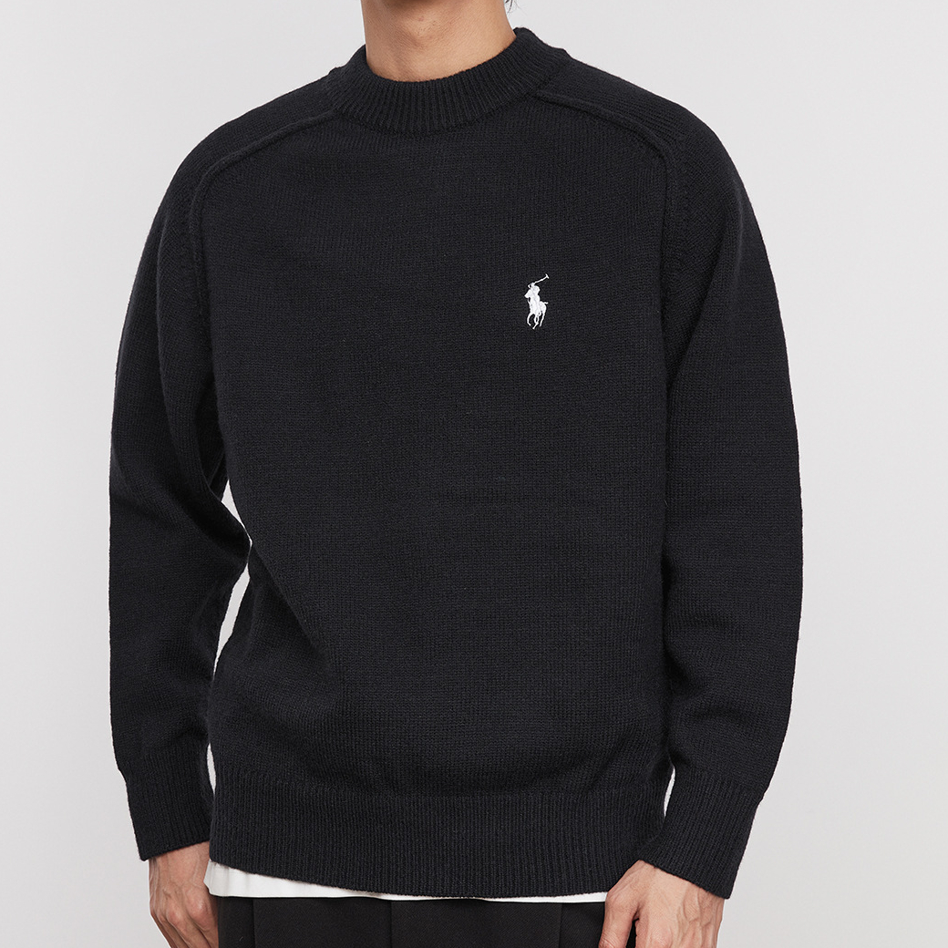 秋冬季灰敘圓領毛衣男輕熟風韓系寬鬆針織衫男保暖打底