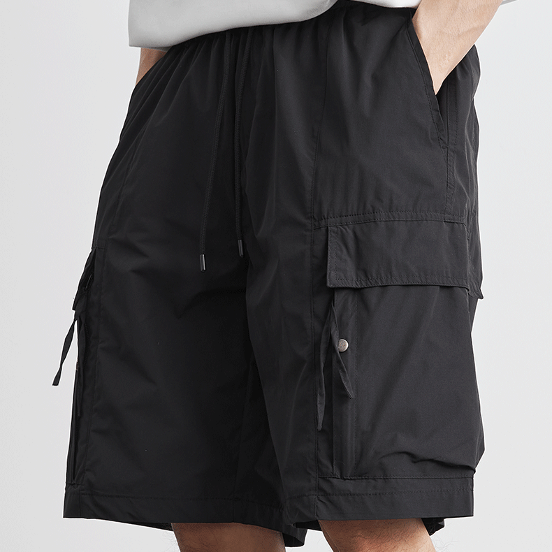 速乾五分褲男夏季簡約純色薄款休閒褲男款冰涼透氣短褲子