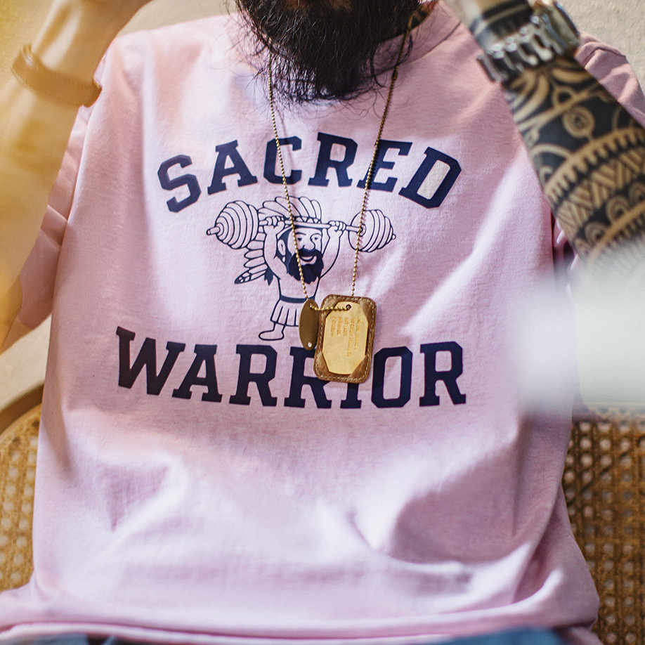 美式復古印花植絨T恤純棉小衆休閒粉色寬鬆短袖男款夏季