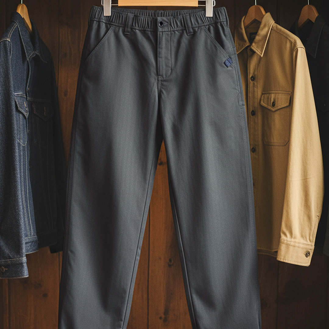 美式人字紋休閒褲直筒休閒黑色通勤打褶皺A字西褲男款春