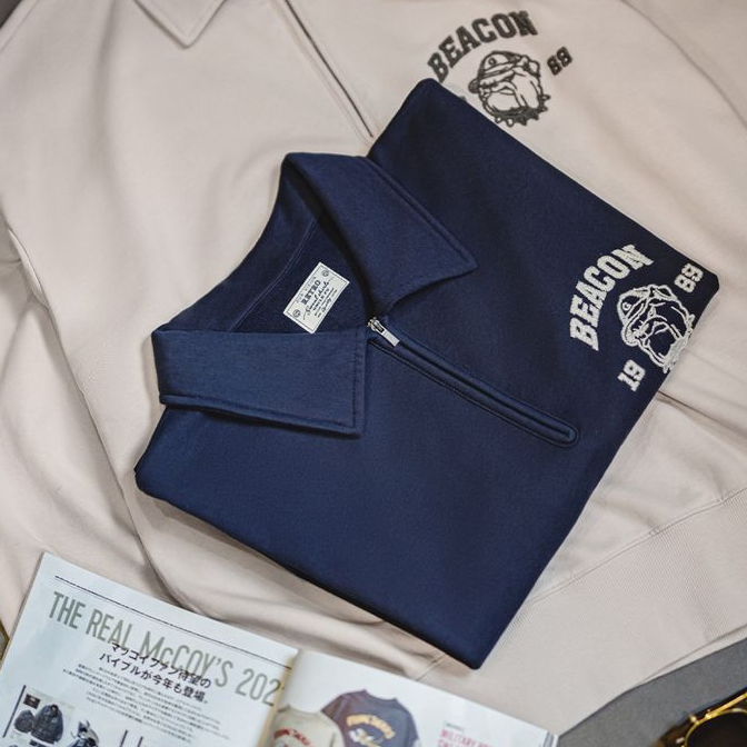 美式復古立體刺繡半開襟衛衣休閒翻領套頭polo衫上衣男春