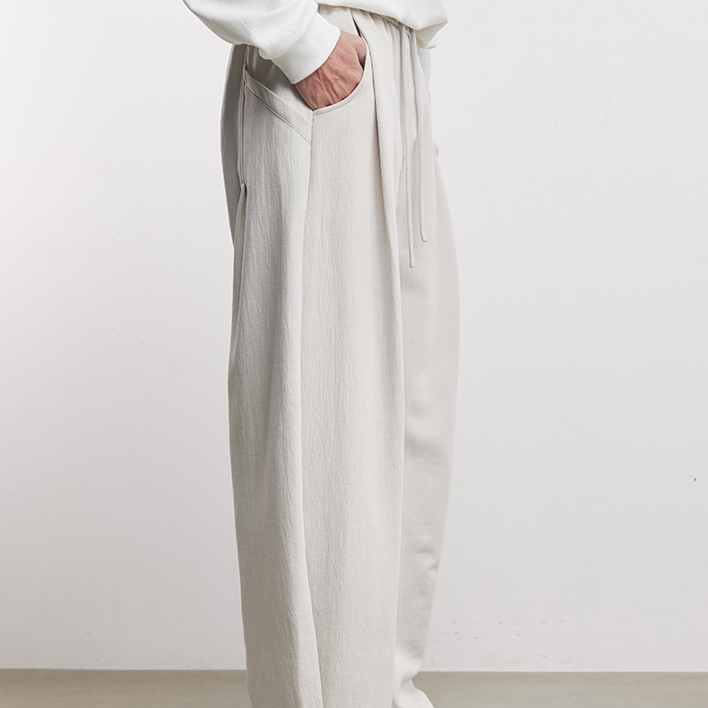 280g復古冰川哈倫褲男士春季新款萊賽爾棉直筒百搭時尚休閒褲