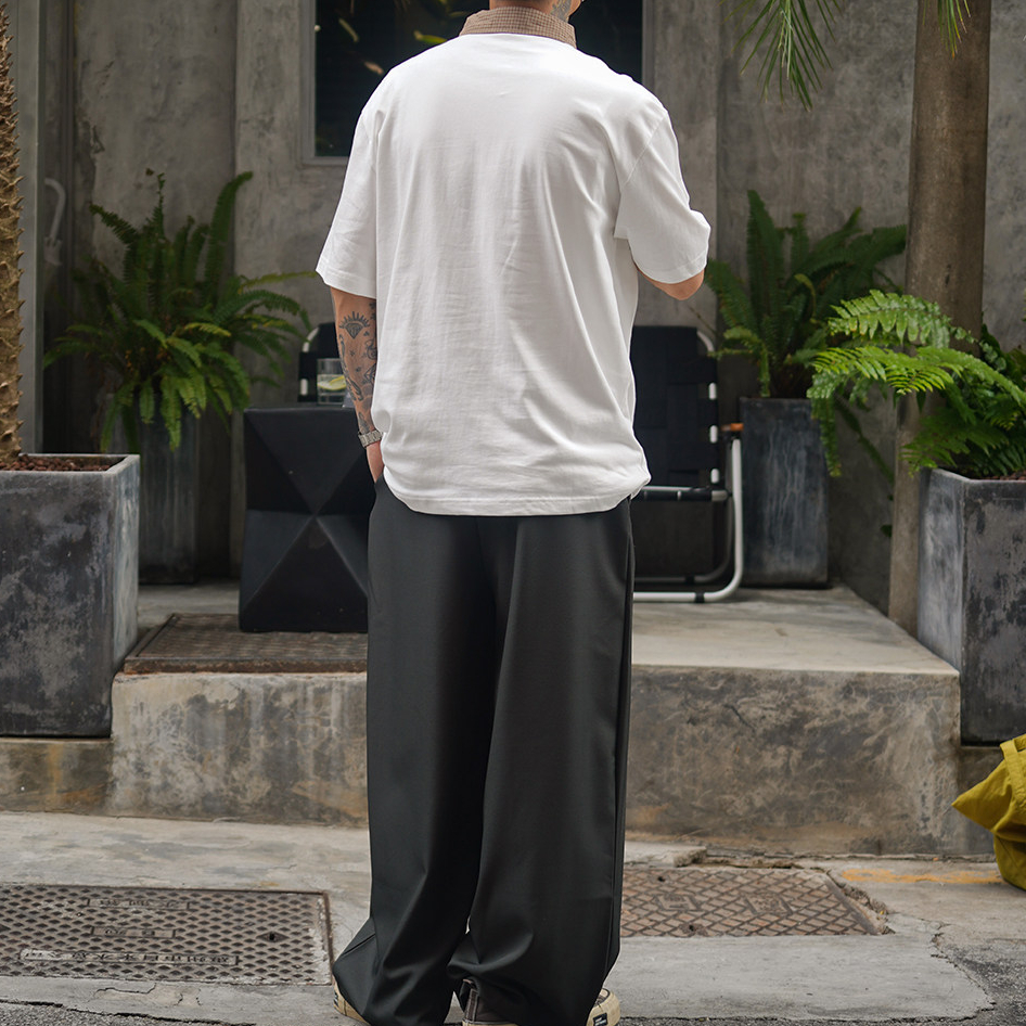 夏季男士短袖Polo衫半拉鍊拼接襯衫翻領男休閒潮牌