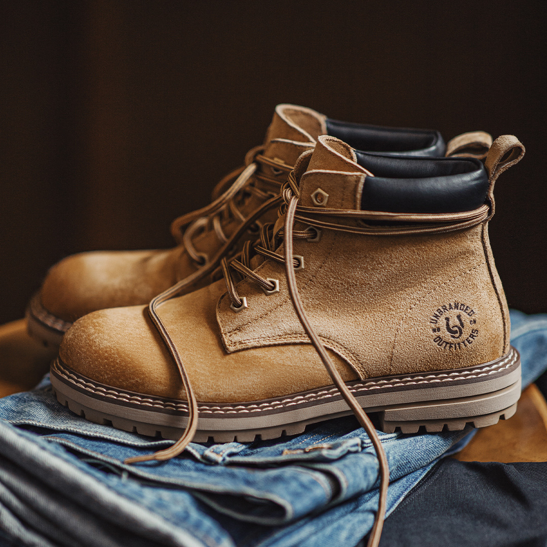 （加絨）獵裝大黃靴男士馬丁靴2025秋冬擦色做舊中幫工裝靴子