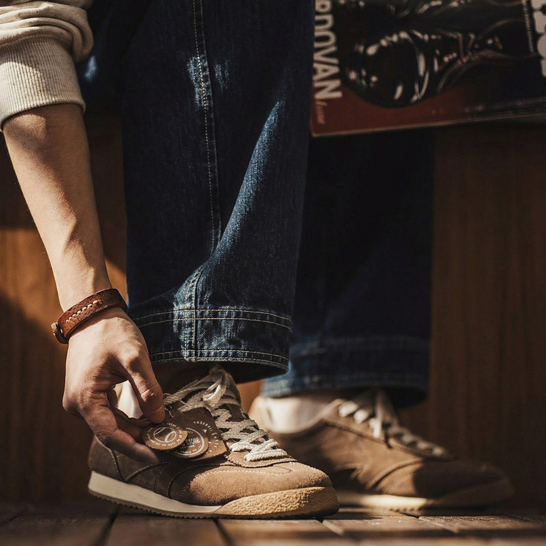 2026冬季新款復古慢跑阿甘德訓鞋男款百搭運動透氣休閒棒球鞋