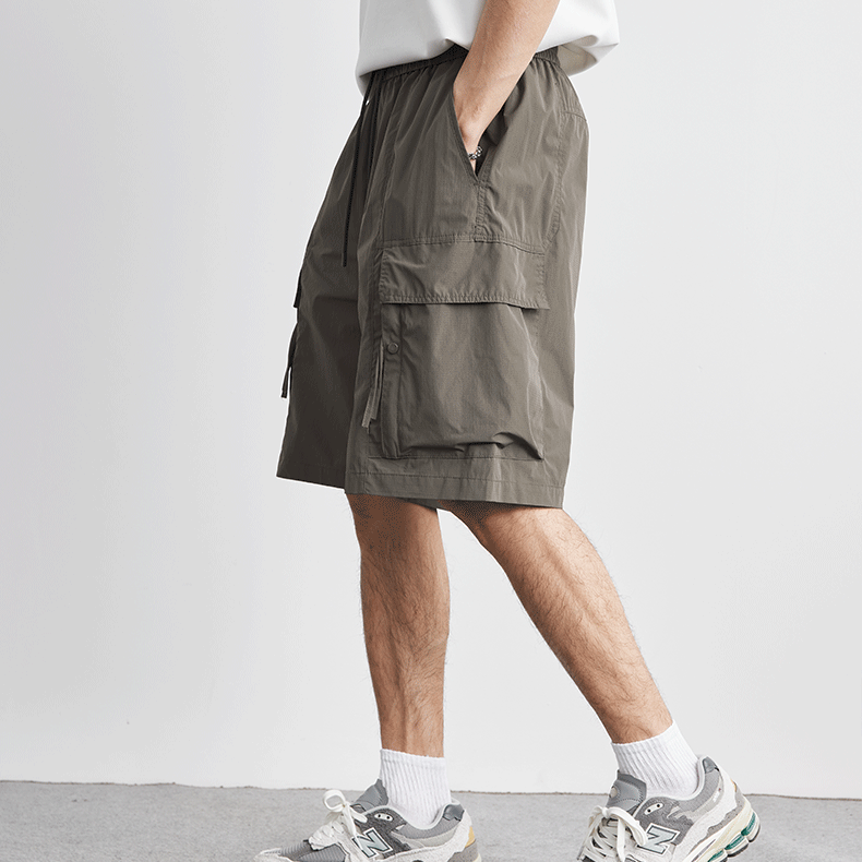 速乾五分褲男夏季簡約純色薄款休閒褲男款冰涼透氣短褲子