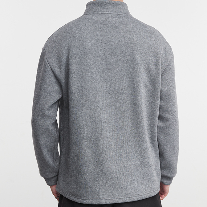 暖舒立體剪裁加絨保暖衛衣秋冬季男半開拉鍊休閒百搭上衣