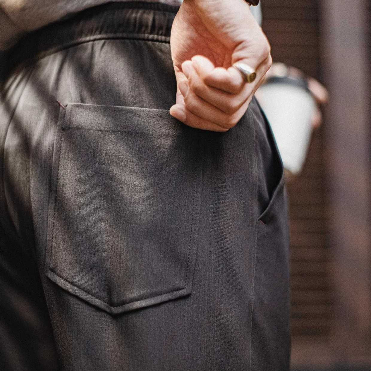 休閒西裝褲垂墜感cleanfit老錢風灰色通勤長褲子薄款男夏