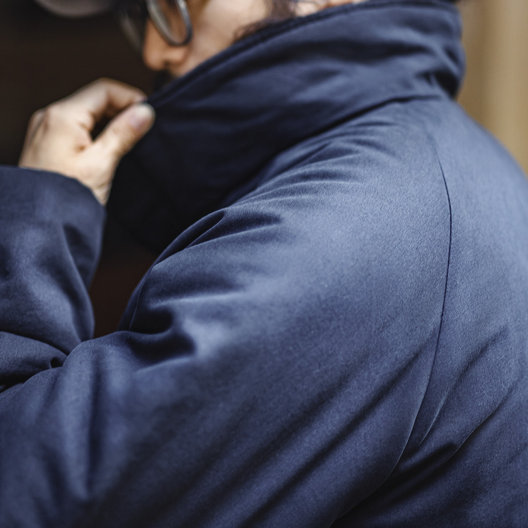 美式海軍藍色立領棉服加厚保暖短款插肩袖夾克外套男秋冬