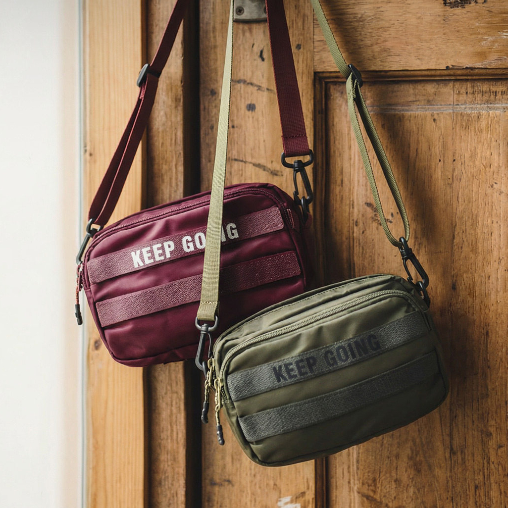 美式軍綠色斜跨小包隨行單肩通勤手提快速反應包包男款