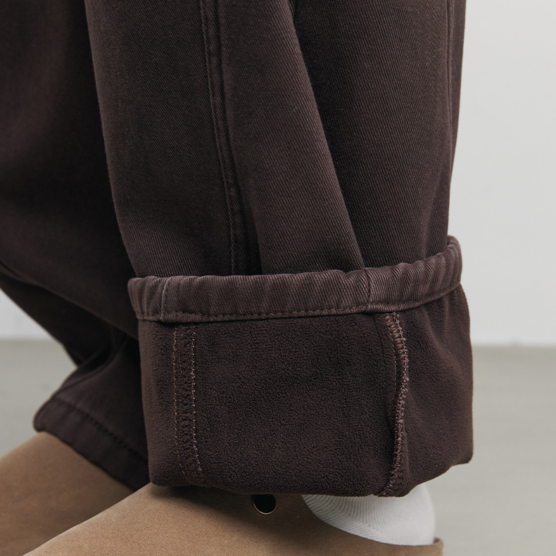 棕廓男裝立體裁剪彎刀傘兵褲2025秋冬季時尚修身休閒長褲