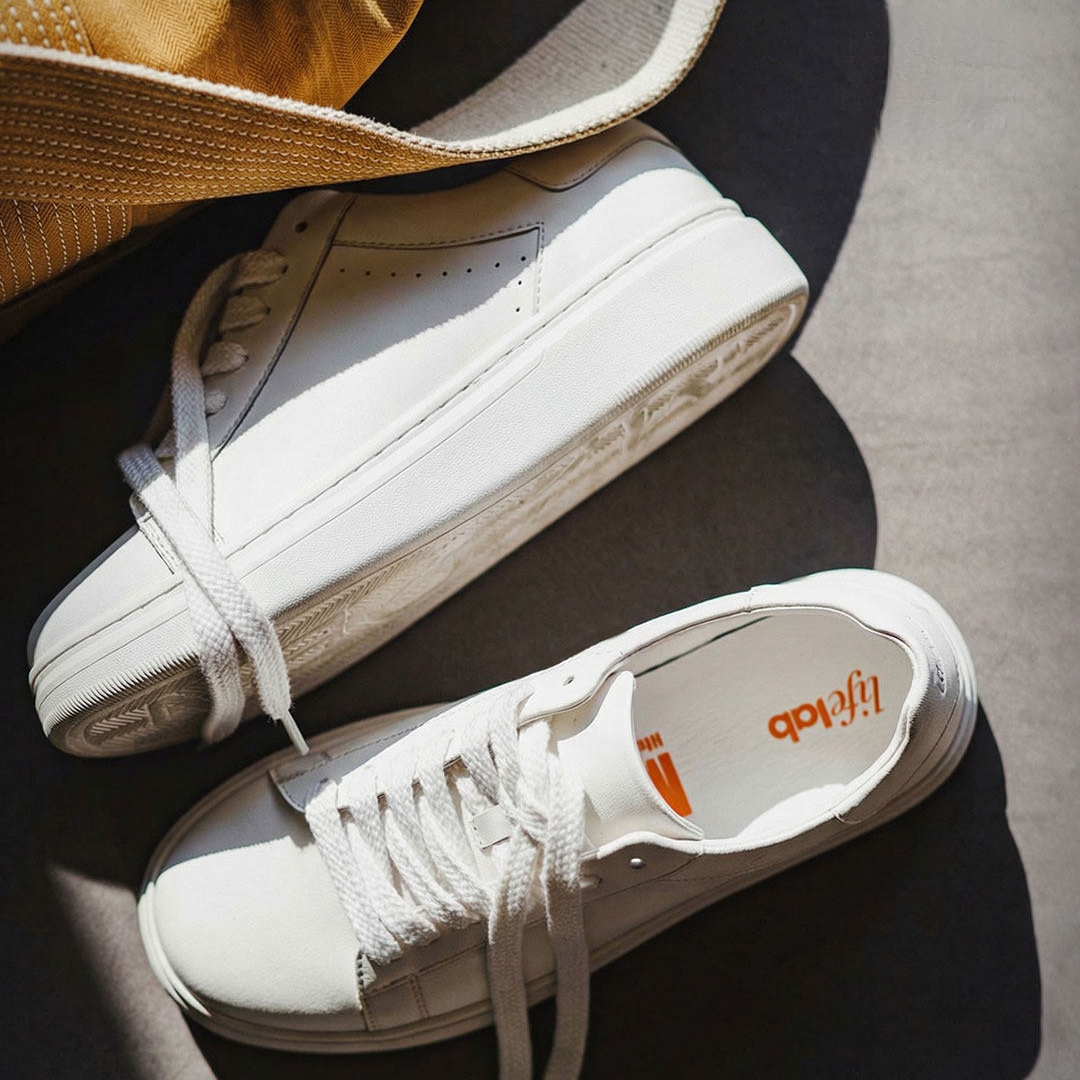 美式百搭厚底小白鞋增高白色板鞋圓頭經典休閒鞋子男款