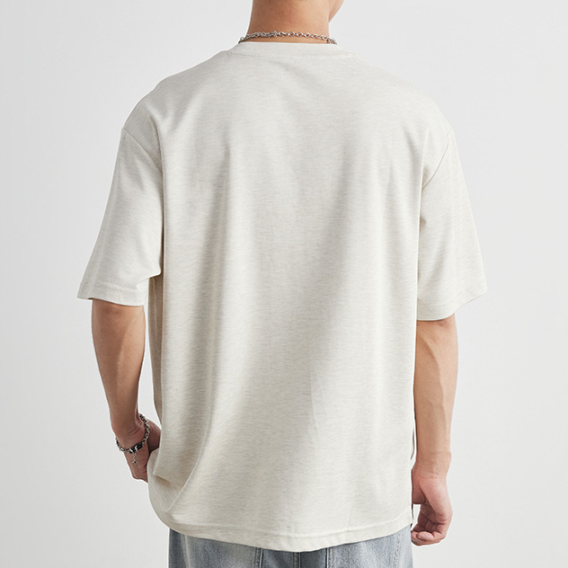 重磅210g莫代爾國潮駿馬印花T恤男夏季圓領寬鬆親膚透氣短袖