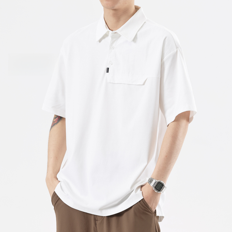 速乾polo衫短袖男夏季新款潮牌寬鬆大碼翻領薄款冰絲半袖體恤