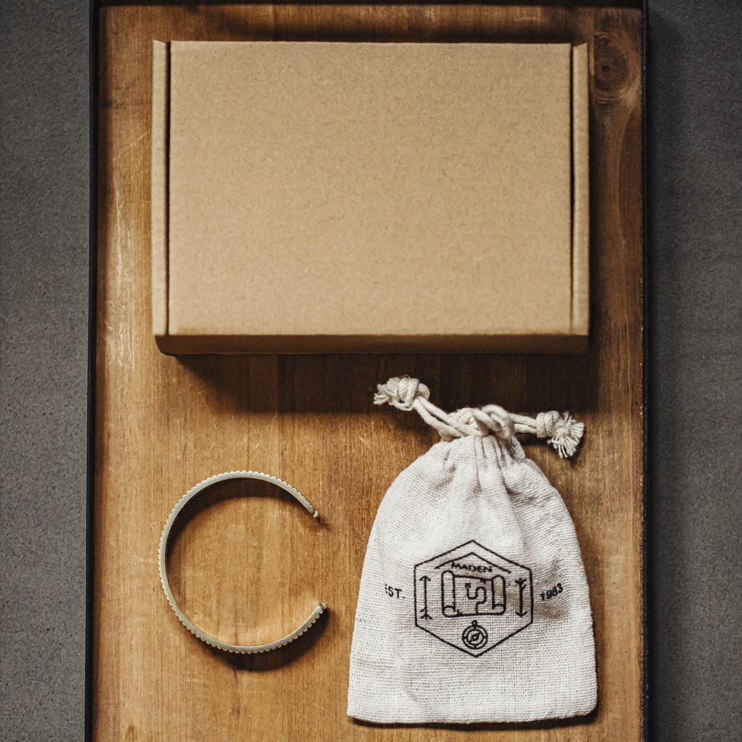 美式復古格瑞德紋半環式手鐲簡約開口白銅手環配飾品男女