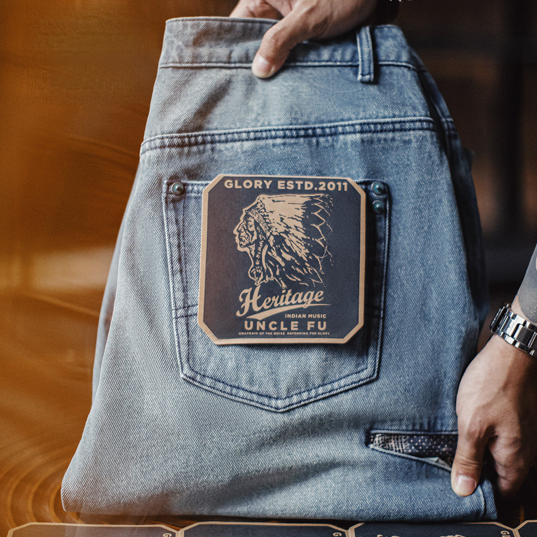 美式復古闊腿寬鬆傘兵牛仔褲古布水洗破洞薄款休閒褲男春