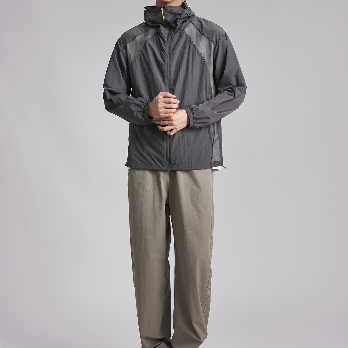 拼接防曬衣男夏季輕薄透氣防紫外線戶外連帽速幹防曬服外套