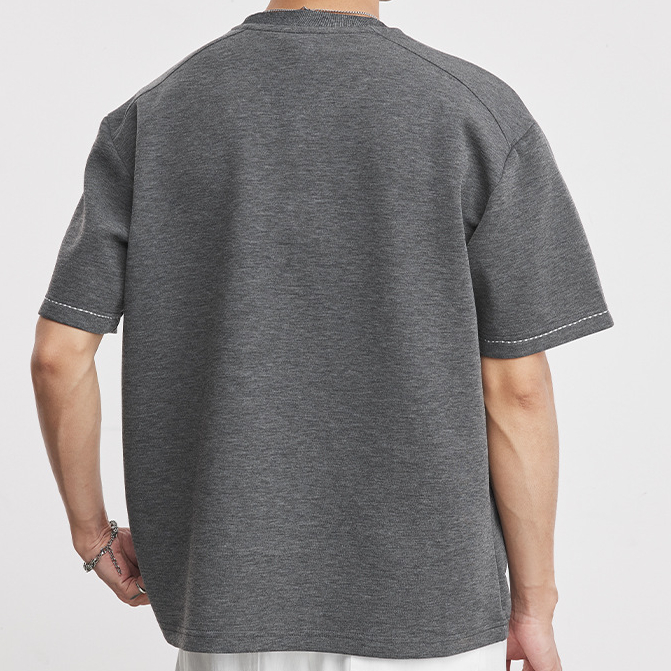 明显设计短袖T恤男夏季重磅260g圆领宽松透气高级感半袖上衣