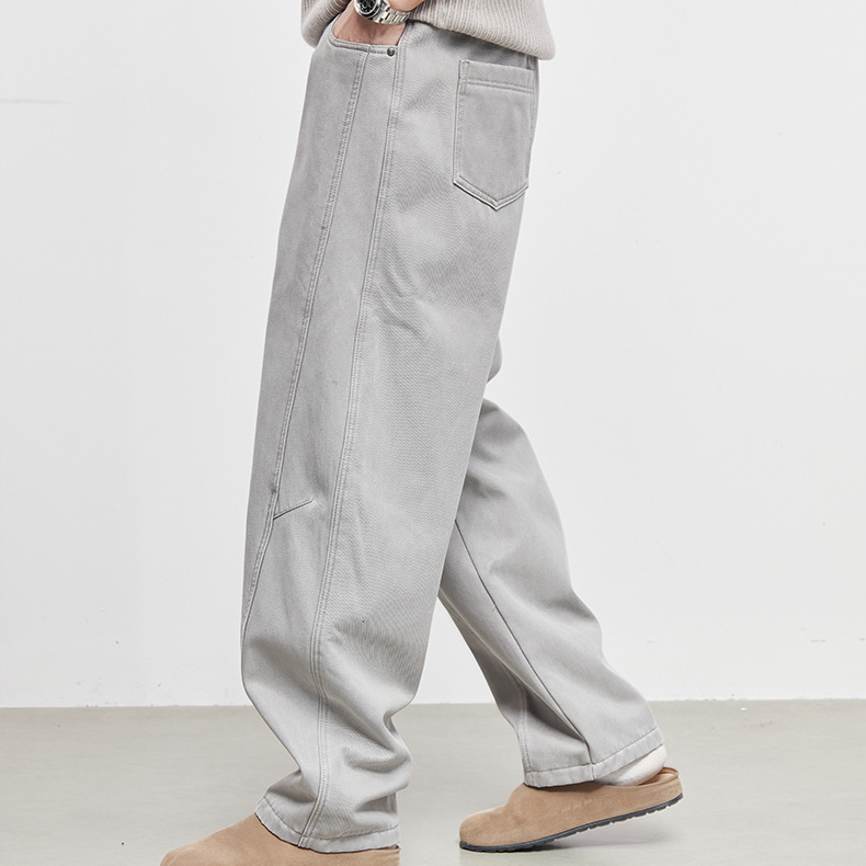 逸型加絨加厚休閒褲男秋冬季2025新款直筒褲衛褲保暖長褲