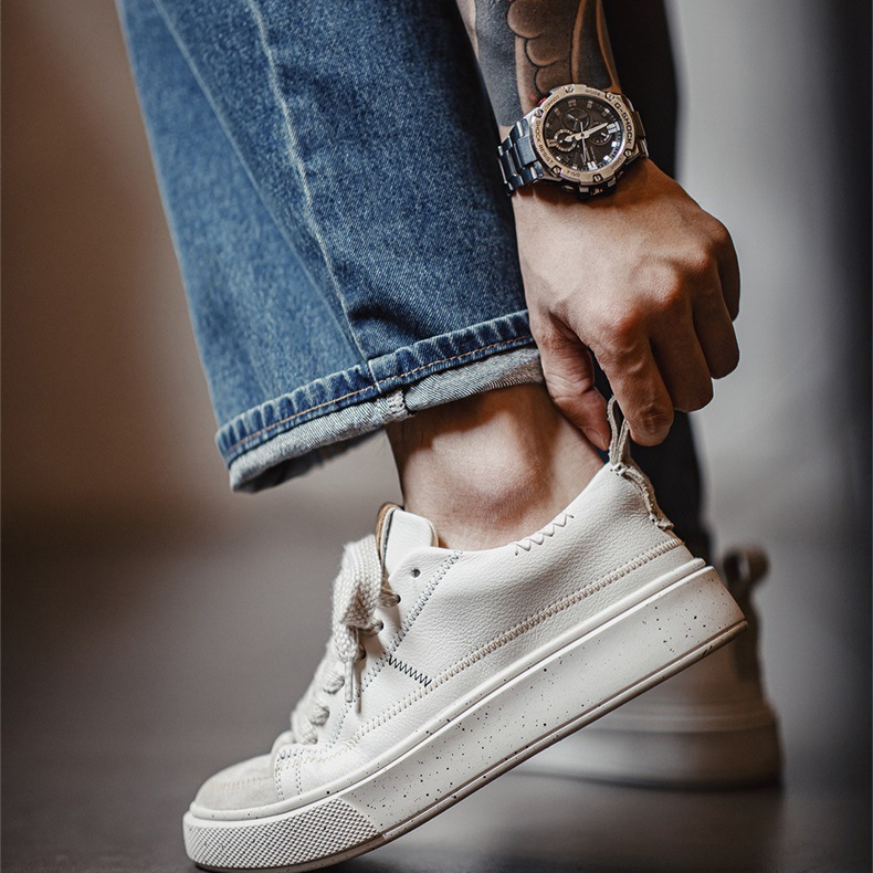 2024新款板鞋夏季男款設計感小眾休閒運動潮鞋百搭厚底小白鞋