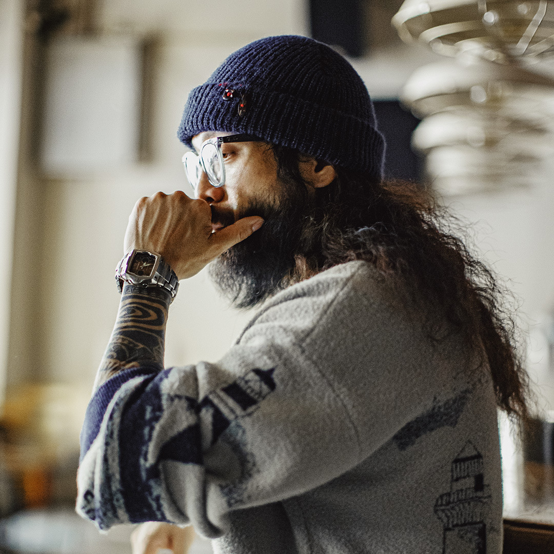 美式復古北極絨藍色冷帽護耳防寒毛線保暖瓜皮帽子男秋冬