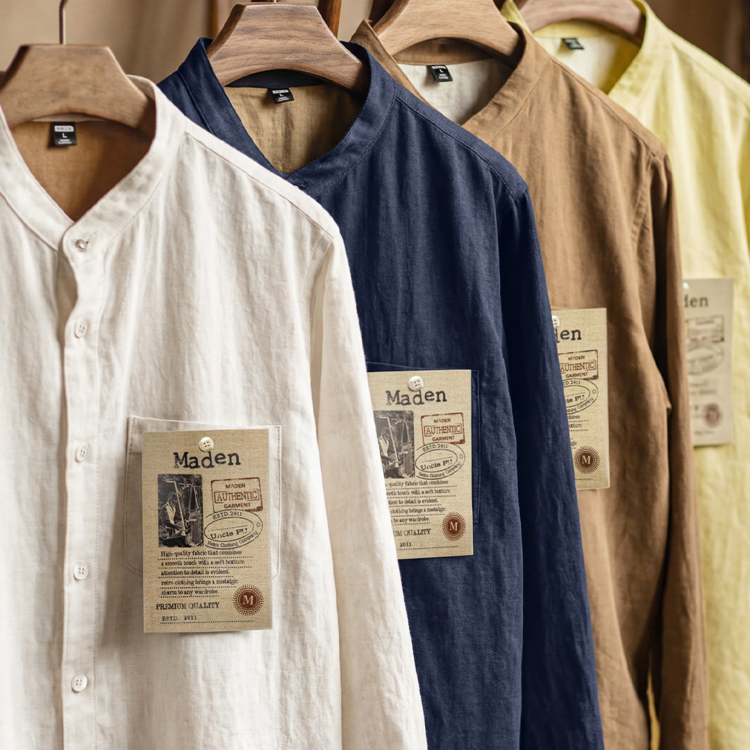 萊賽爾長袖襯衫天絲日系鬆弛感襯衣美式老錢風外套男士春