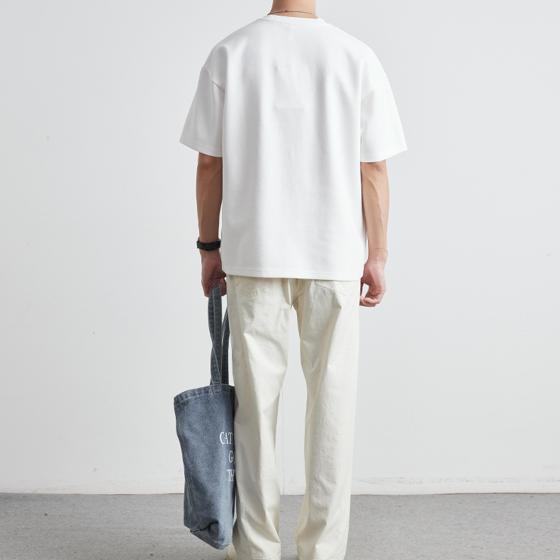 短袖t恤男夏季2025年新款重磅字母印花半袖體恤潮牌上衣