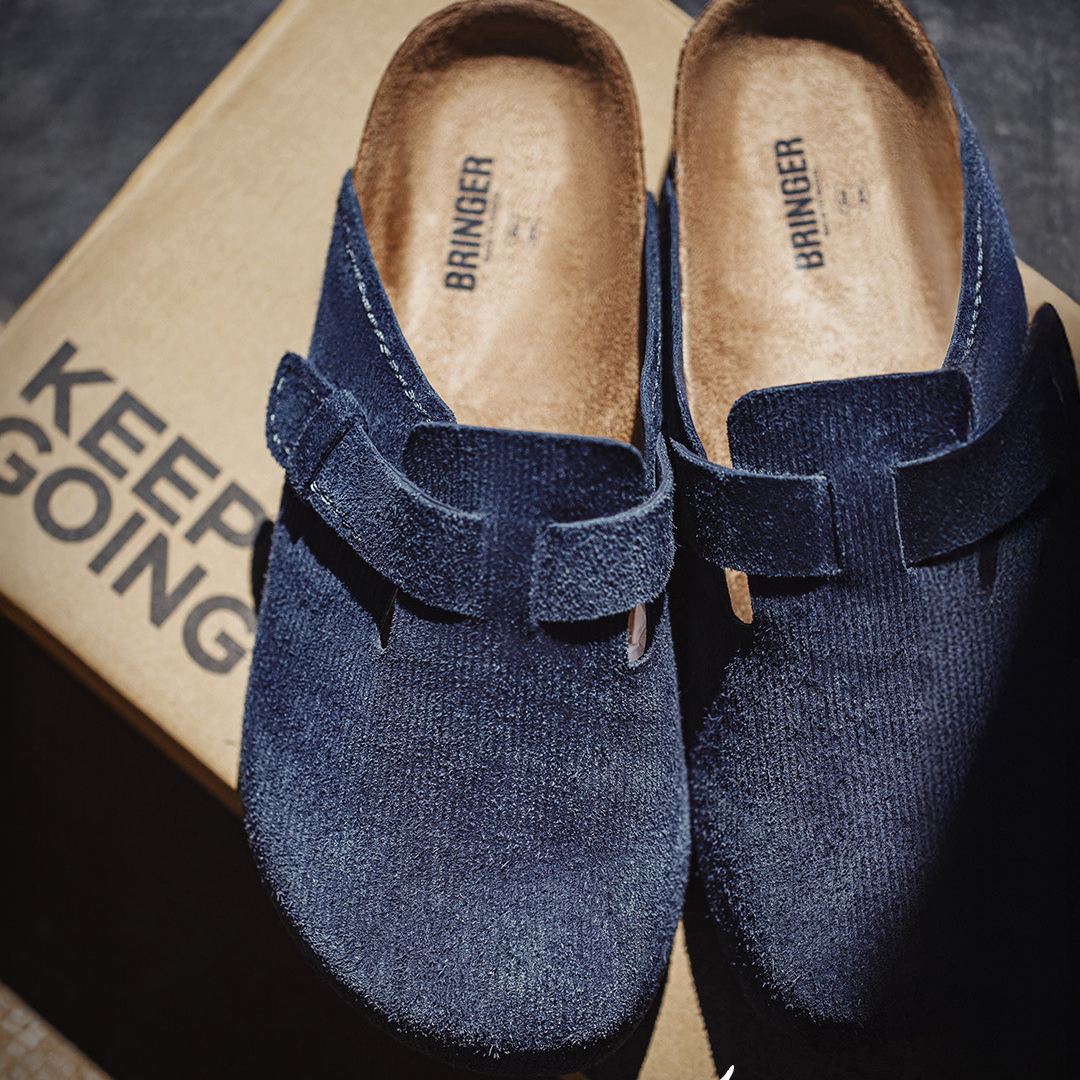 2025夏季新款座頭鯨藍色穆勒鞋男休閒平底全包頭外穿半拖鞋子