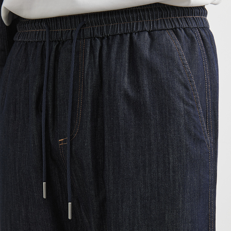 萊塞爾天絲牛仔長褲直筒男士新款春秋季寬鬆休閒長褲潮