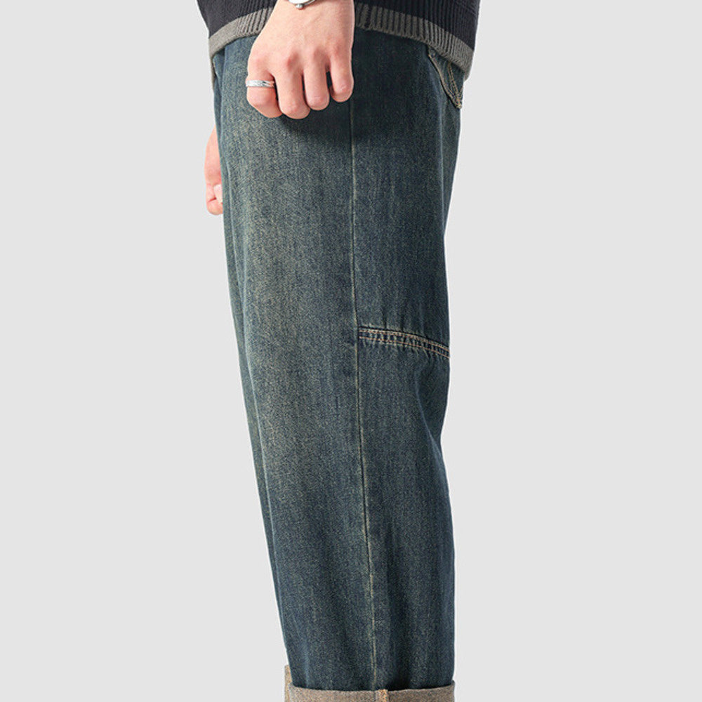 秋冬重工做舊休閑牛仔褲