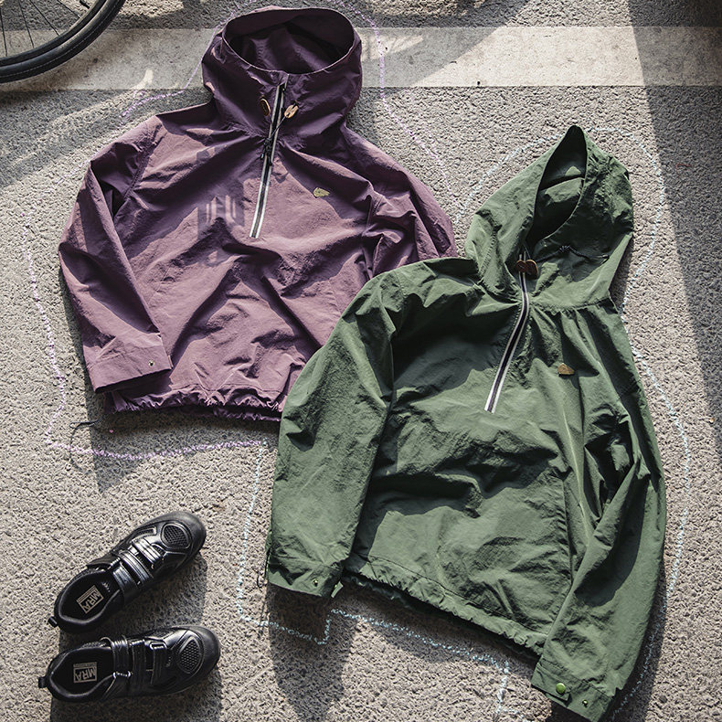 輕戶外機能防風軟殼連帽衛衣輕薄半拉鍊罩衫上衣外套春潮