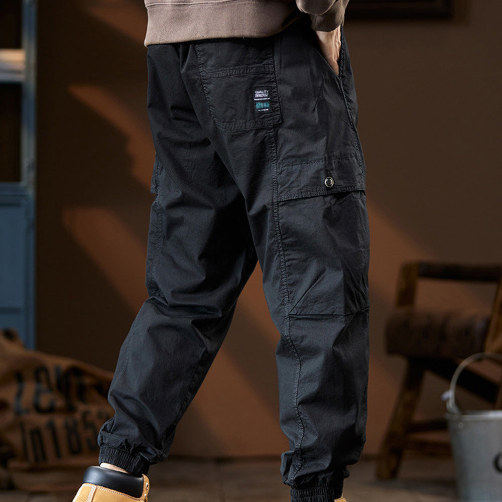 美式工裝褲夏季新款機能休閑束腳褲薄款男士褲