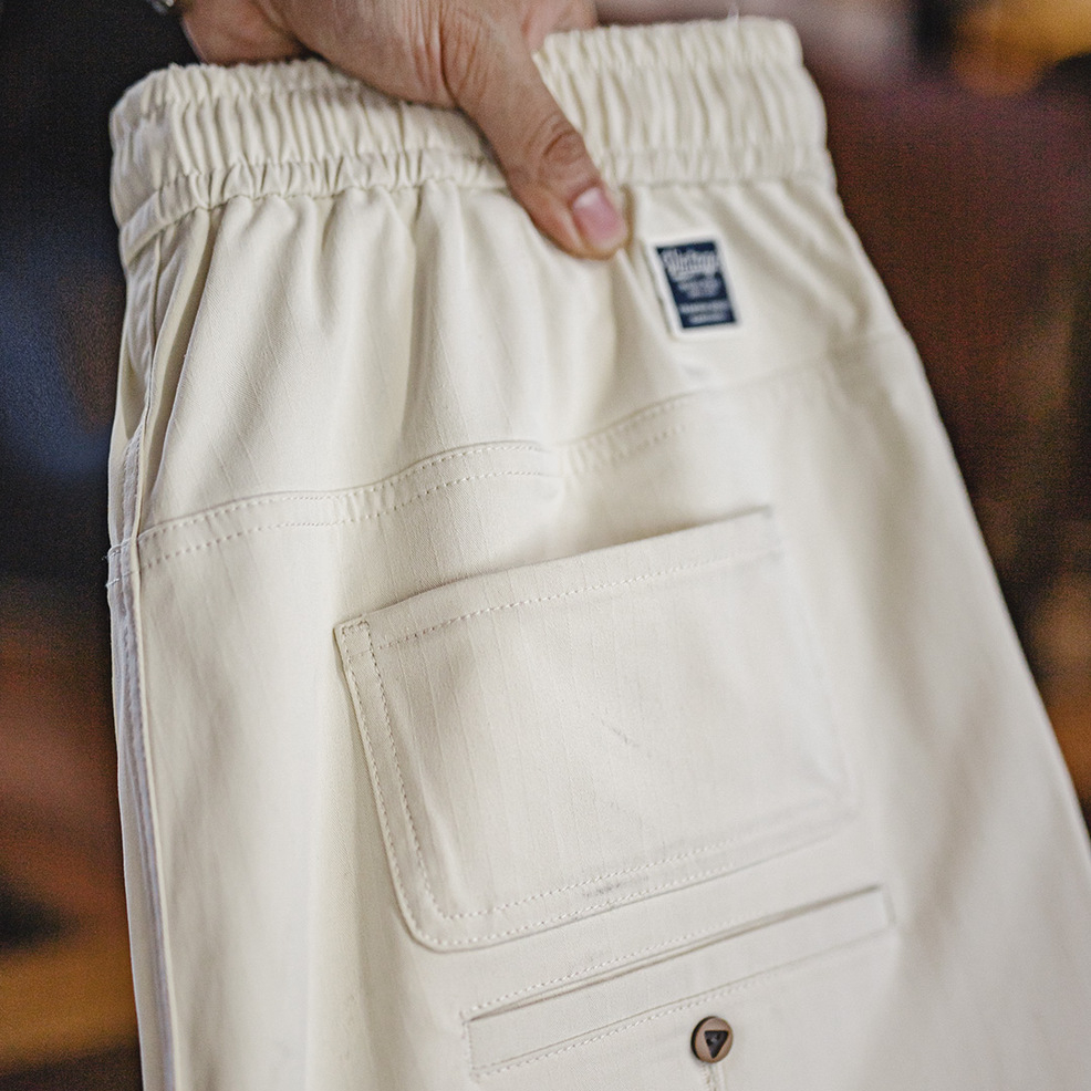 輕美式Easypants休閒褲白色通勤直筒寬鬆垂感長褲子男秋